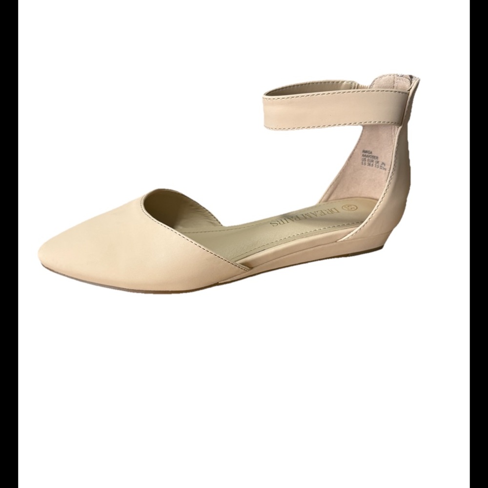 Dream Pairs Cream Ankle Strap Flats